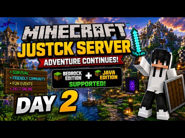 Minecraft Day 2 on JustCK Server ‪@JustCK_26‬ 🔥 SURVIVAL BEGINS! | GameOnEra LIVE