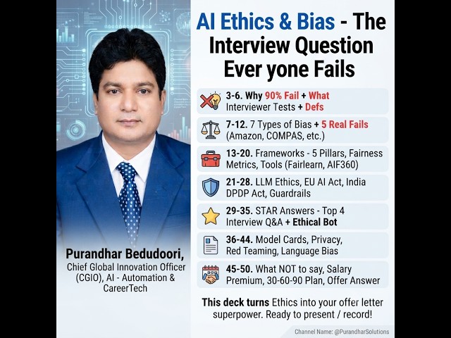AI Ethics Bias Interview Fails. Title - AI Ethics & Bias - The Interview Question Everyone Fails