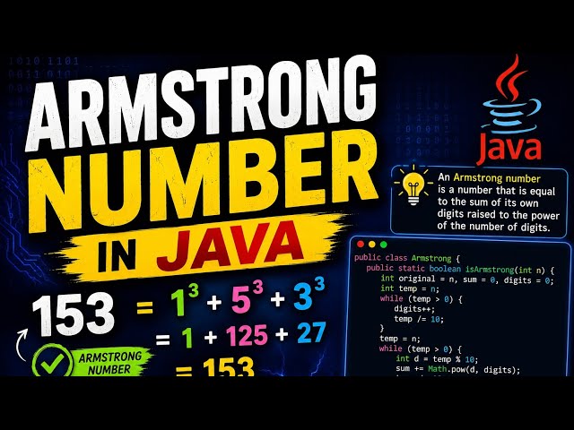 Check Armstrong Number in Java//Java program for beginners 🔥 
