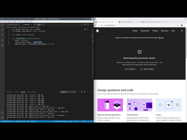 Live-code Django web app development