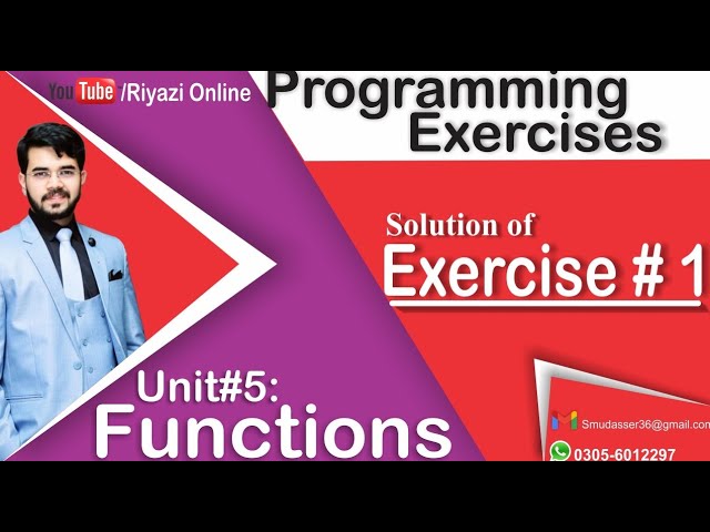 Unit 5 Functions | programming exercise solution | Exercise 1 class 10 computer chapter 5