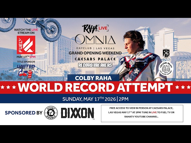 Colby Raha World Record Attempt at Caesars Palace | May 17, 2026
