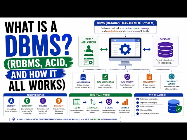 What is a DBMS? (RDBMS, ACID, and How It All Works)