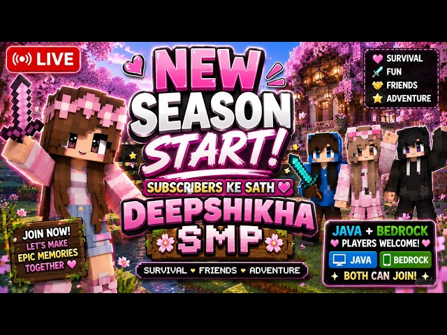 🎉 Public SMP LIVE | Java + Bedrock Players Welcome | 24/7 Online Server