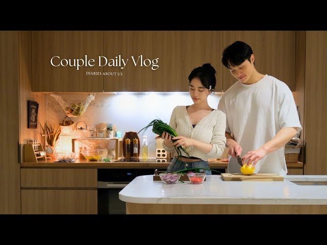 Couple Vlog 💛 | Korean Food, Brunch, Nails Reset, First Matcha Panna Cotta and Cozy Movie Night 🍵🍿💕