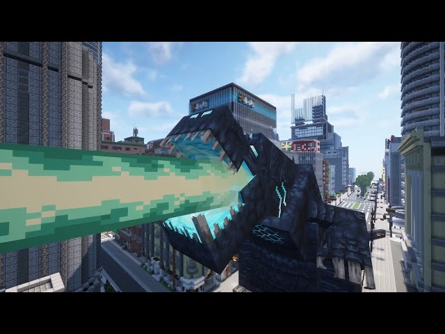 Godzilla Minus One atomic breath in Minecraft