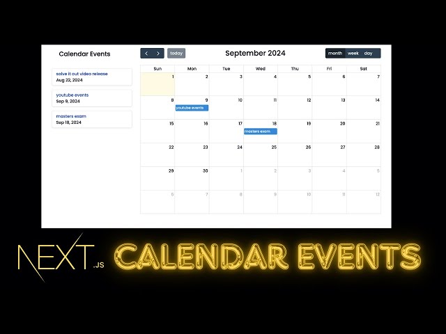 Build a Calendar and schedule Events with Next.js 14, FullCalendar.io & ShadCN UI