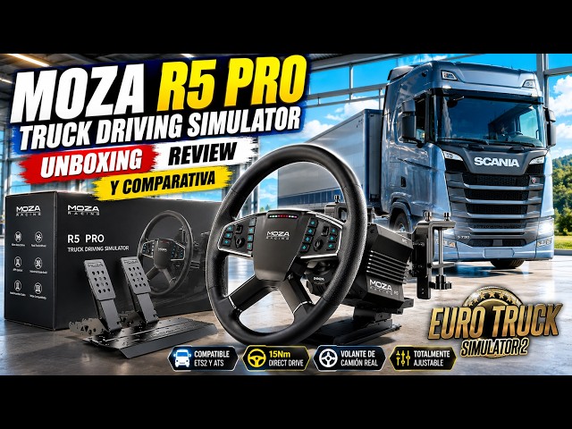 MOZA R5 PRO Truck Driving Simulator - Review, Unboxing, and Comparison with the R5 in ETS2
