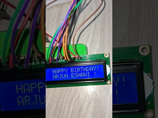 wave 👋 sensor  ,Happy Birthday wish via technology, code,esp32,u s sensor, led,lcd ,buzzer