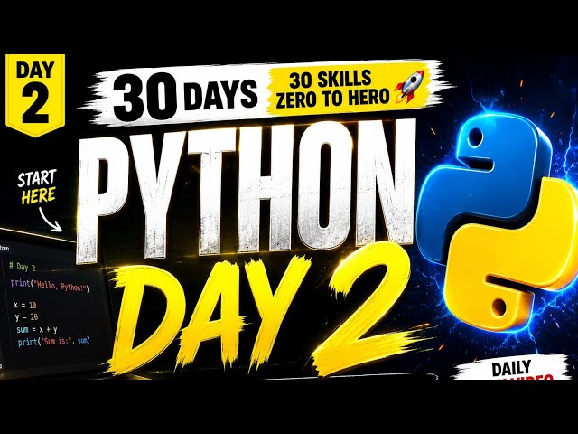 Python Series 🔥 Day 2/30 | Start Learning Python Today / Python for Beginners | Episode 2 #trending