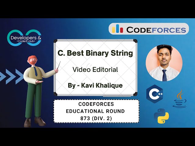 C. Best Binary String | Codeforces Educational Round #149 (Div. 2) | Codeforces | DCC NIT-A
