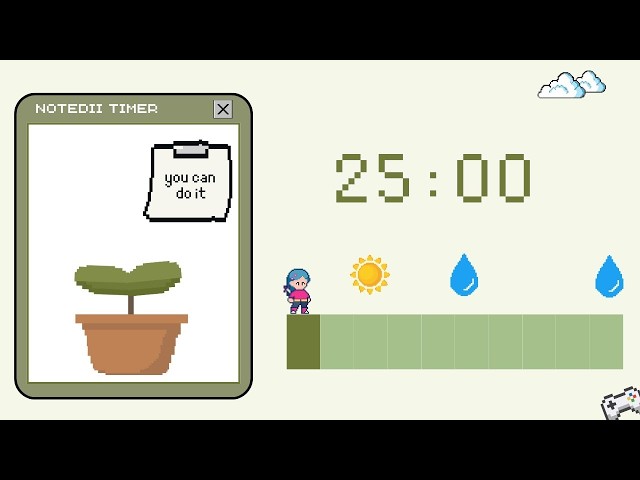 Study with me 🌱 Pomodoro Timer | 2x25 | ADHD | Stay focused | Plant your Tree ! Rain Sound🌧 ♡