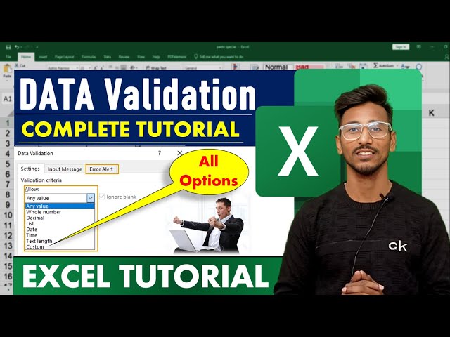 Excel Tutorial For Beginners : Data Validation in Excel | Microsoft Excel #excel