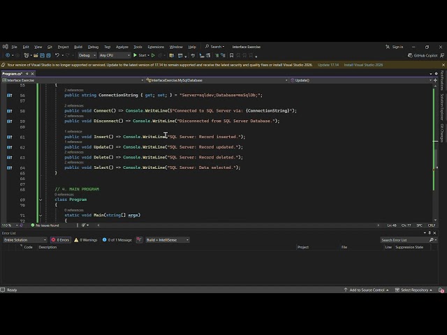 Interface + Abstract + Regular Class + Object  Exercise