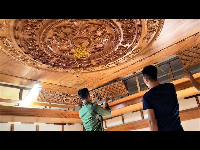 Mr Van Design Beautiful Wood Decorate Vintage Ceiling Large Living Room | Extremely Ingenious Skills
