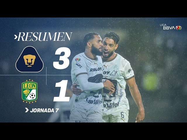 PUMAS 3-1 LEÓN MATCHDAY 7 AP26 | The university squad roars at home again