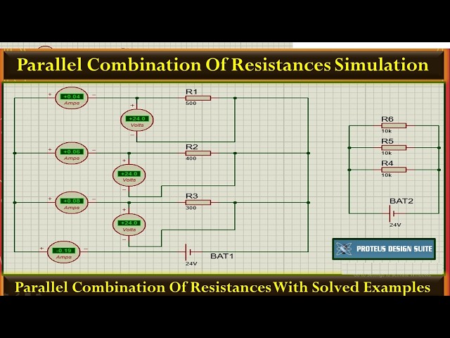 Parallel Combination Of Resistors | Ohm's Law Simulation on Proteus | Combinations of Resistances