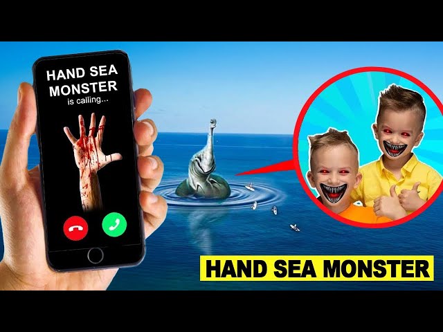 CAUGHT on DRONE: VLAD AND NIKI WITH HAND SEA MONSTER in REAL LIFE!!