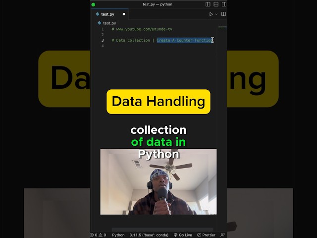Data Handling | Create A Counter Function In Python #programming #coding #python