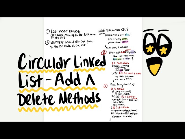 Circular Linked List, Add & Delete Methods (Java) | Data Structures 112 RU