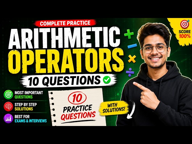 JavaScript Arithmetic Operators Practice | 10 Most Important Questions with Solutions 🔥