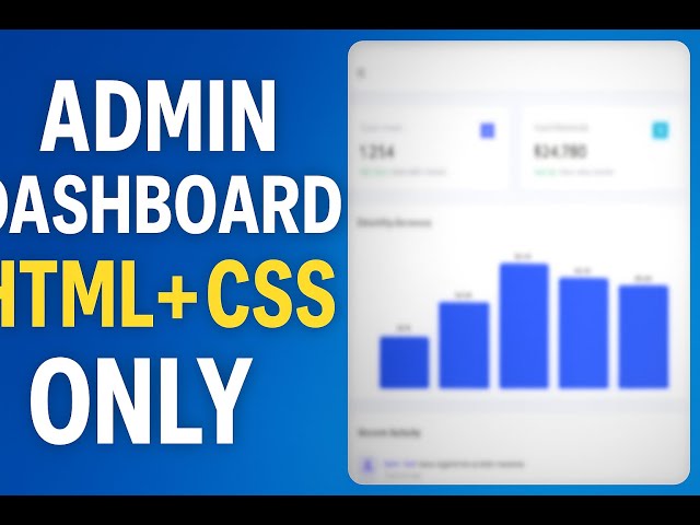 Admin Dashboard with HTML, CSS & JavaScript | Responsive UI Design 2025