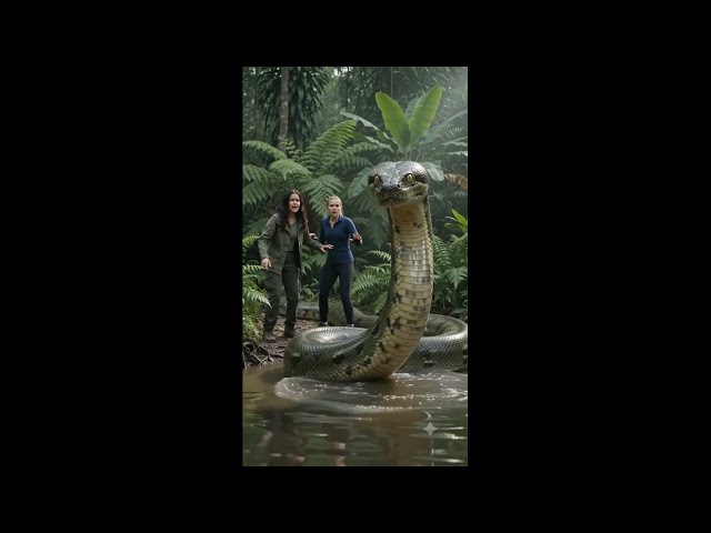 2 Girls Face a Giant Anaconda! 😱🐍 | AI Survival Story #Shorts