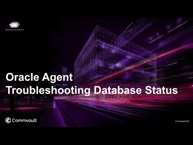 How to Troubleshoot Oracle Database Status in Commvault | Step-by-Step Guide