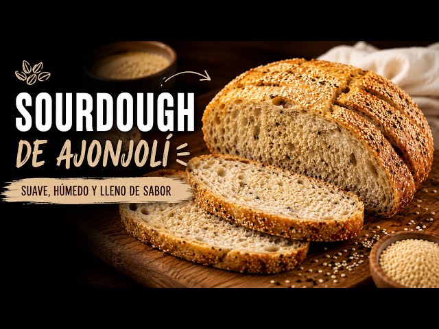 Pan de masa madre con ajonjolí | suave, húmedo y lleno de sabor
