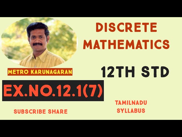 12th Std Maths Ex.12.1(7) Consider the binary operation * defined on the set A={a,b,c,d} by followin