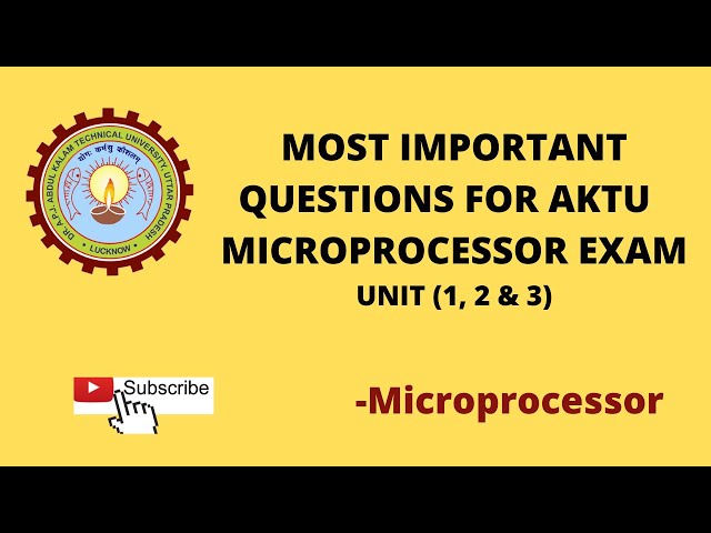 Most important questions of unit 1, 2 & 3 of Microprocessor (AKTU KCS 403)