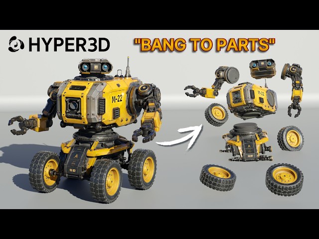 I Turned an AI 3D Model Into an Animation with Bang to Parts | Hyper3D Rodin