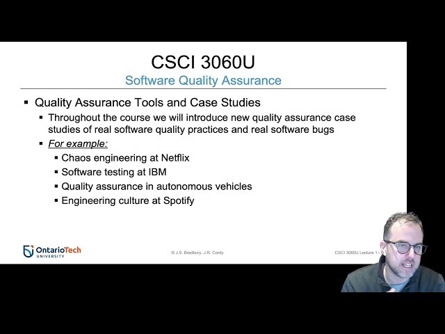 Introduction to Software Quality Assurance (CSCI 3060U Lecture 1)