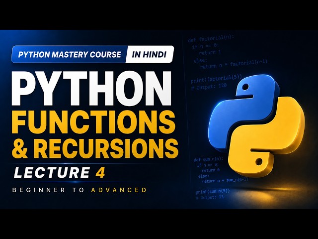 Python Functions & Recursion in Hindi | Functions, Recursion, Factorial, Fibonacci | TechSpirit