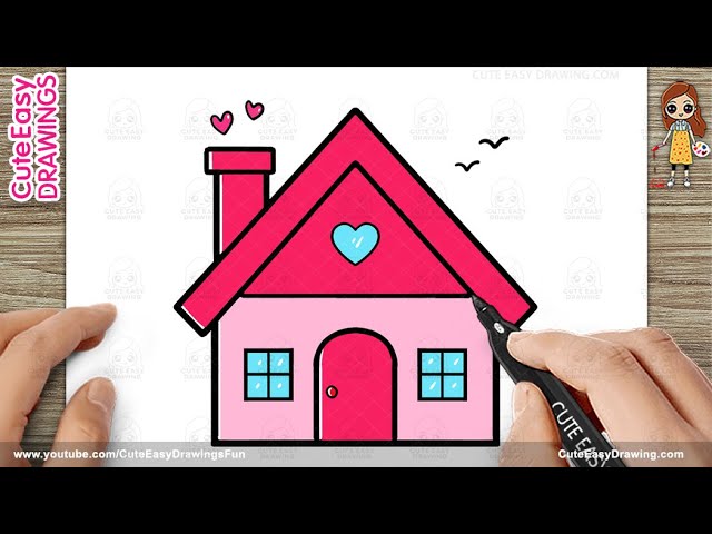 How to Draw a Cute House Simple & Easy for Kids