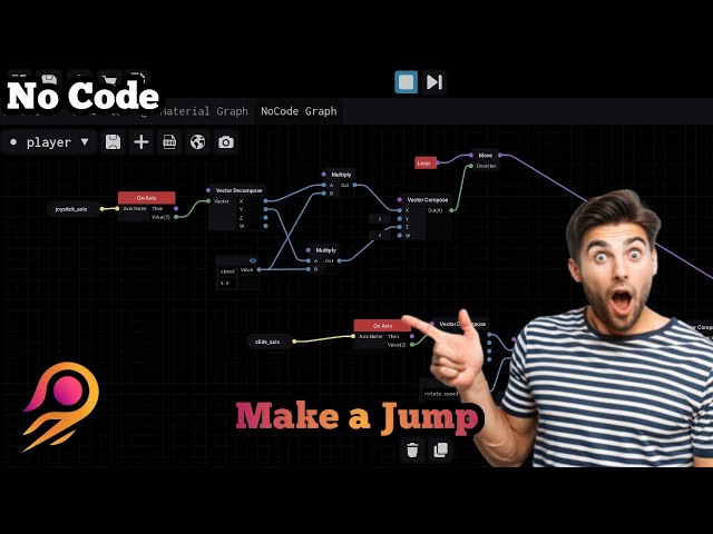 It's magic engine 2.0 NoCode First Person Character jump tutorial: NoCode Tutorial 2