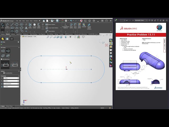 FIXED - SolidWorks - CSWP Practice Problem: 13.11 REDUX