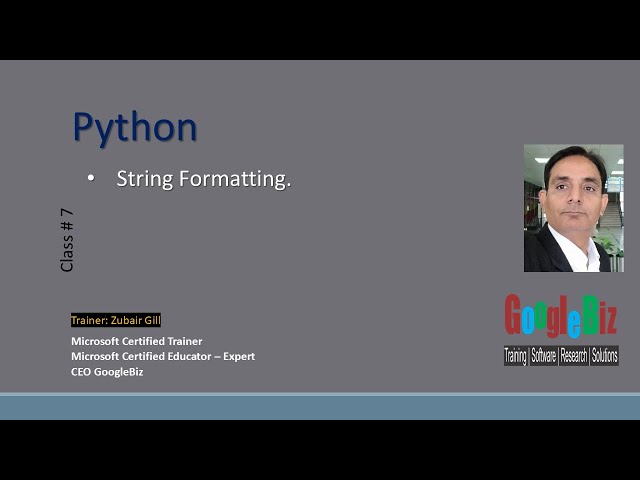 07 Python String Formatting