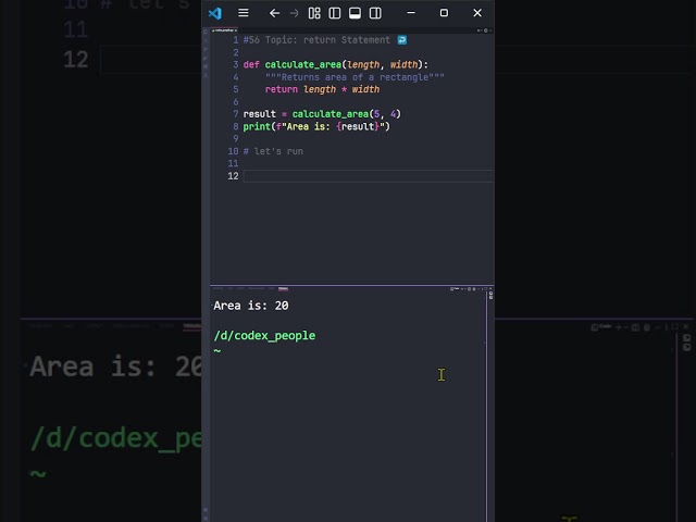[56] Python return Statement ↩️   Codex People #Shorts #Python