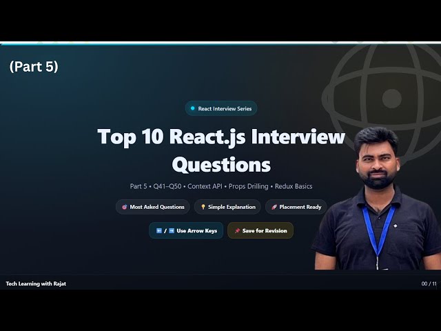 React Interview Questions Part 5  | Context API vs Redux | State Management Interview Qs