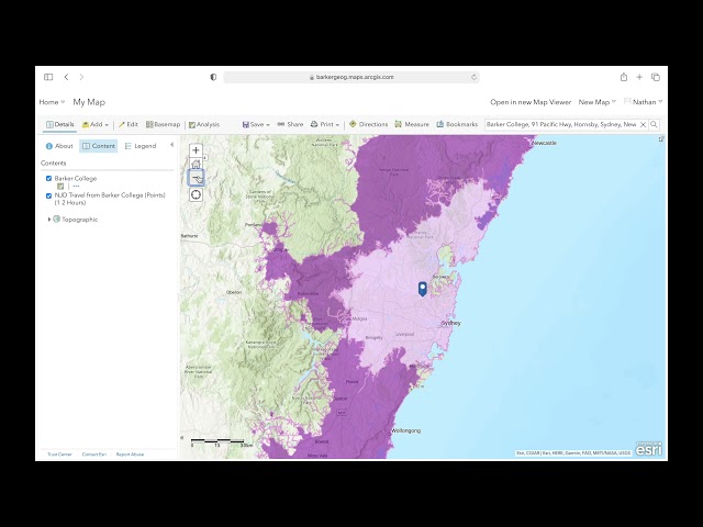 ArcGIS Online Drive-Time Area Map