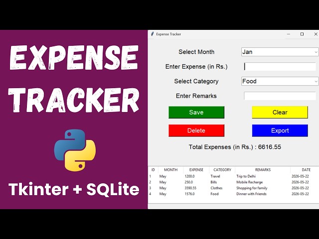 Build an Expense Tracker in Python with Tkinter and SQLite
