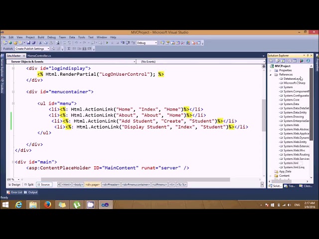 ASP NET MVC With Database Connectivity