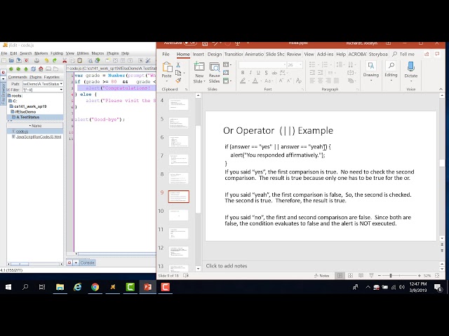 12e. JavaScript Boolean Or Operator