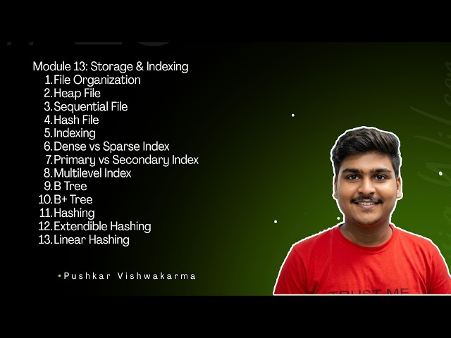 DBMS Day 14 | Storage & Indexing | B Tree, B+ Tree, Hashing & File Organization 🚀