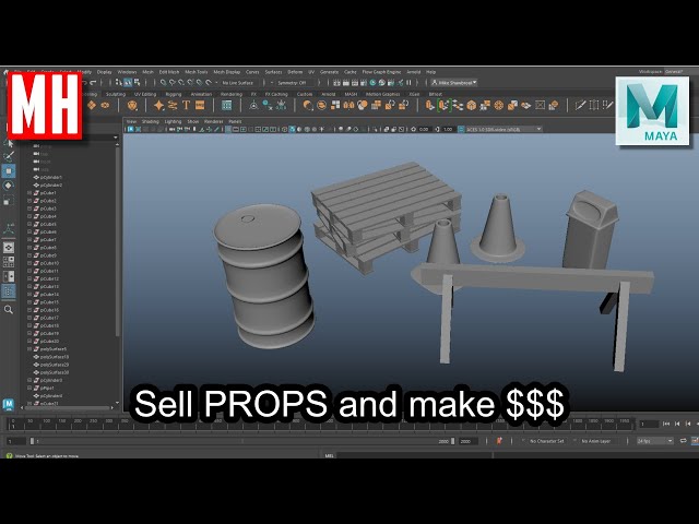 Let's model some 3D PROPS in Autodesk MAYA and make some $$$