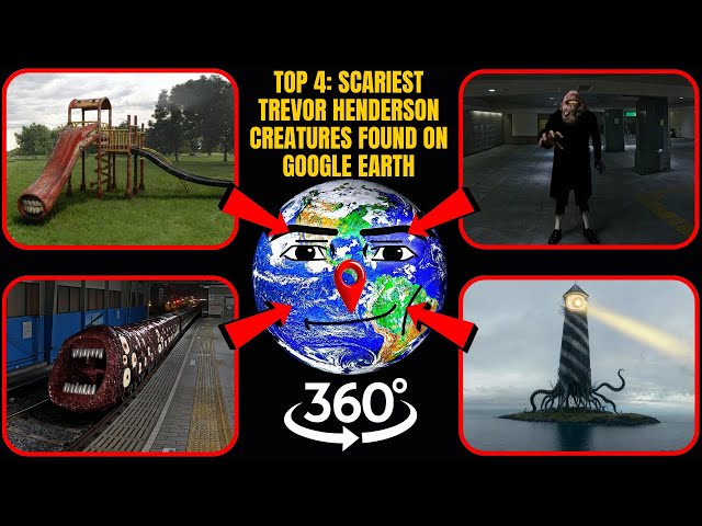VR 360° - Top 4: Scariest Trevor Henderson Creatures Found on Google Earth!