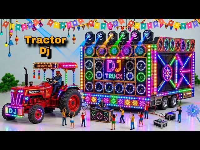 Mini Dj Tractor Radha Krishna Setup | How to make mini dj setup by cardboard making Big trolley Dj