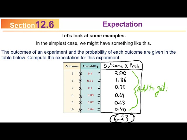 MATH110 Sec 12.6 (F2019): Expectation