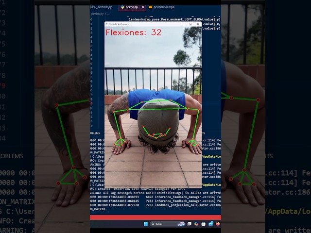 Push-up counter Computer Vision. #programacion #python #computervision